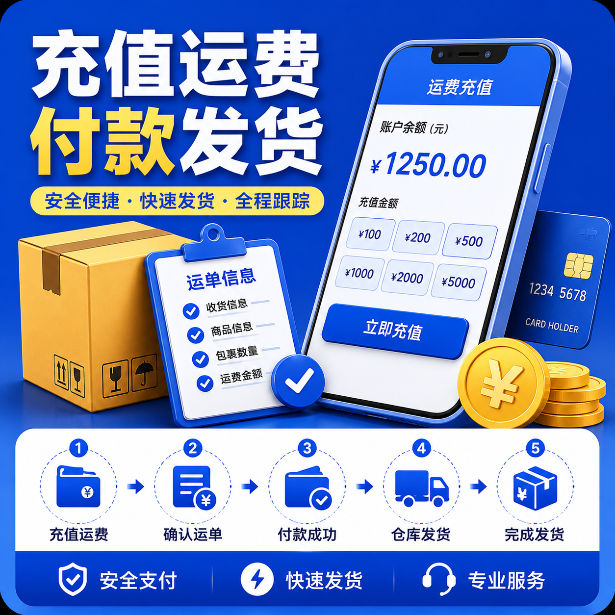 充值金额付款运费